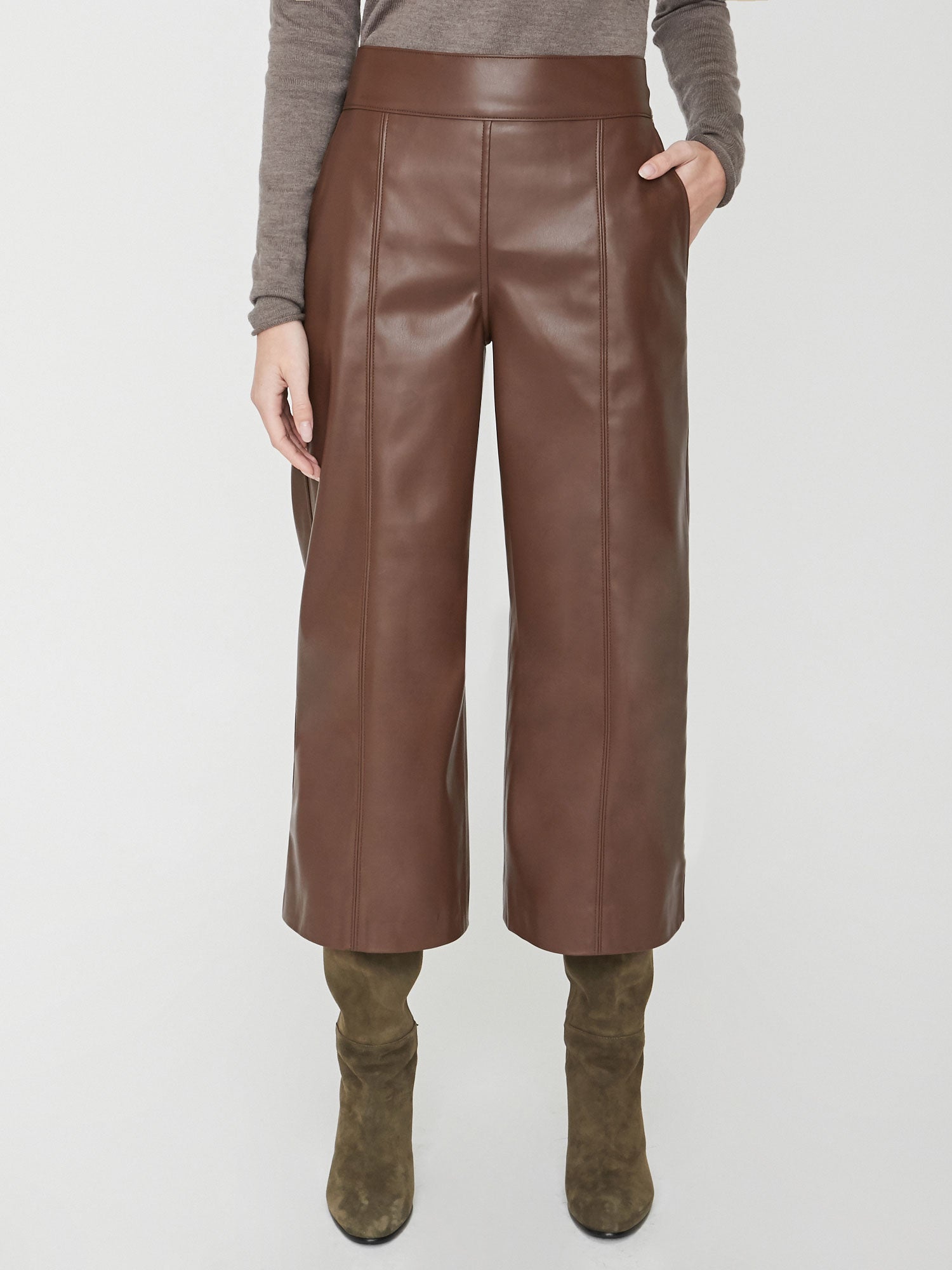 Buy DETAILED CROPPED LEATHER PANTS for Women Online in India