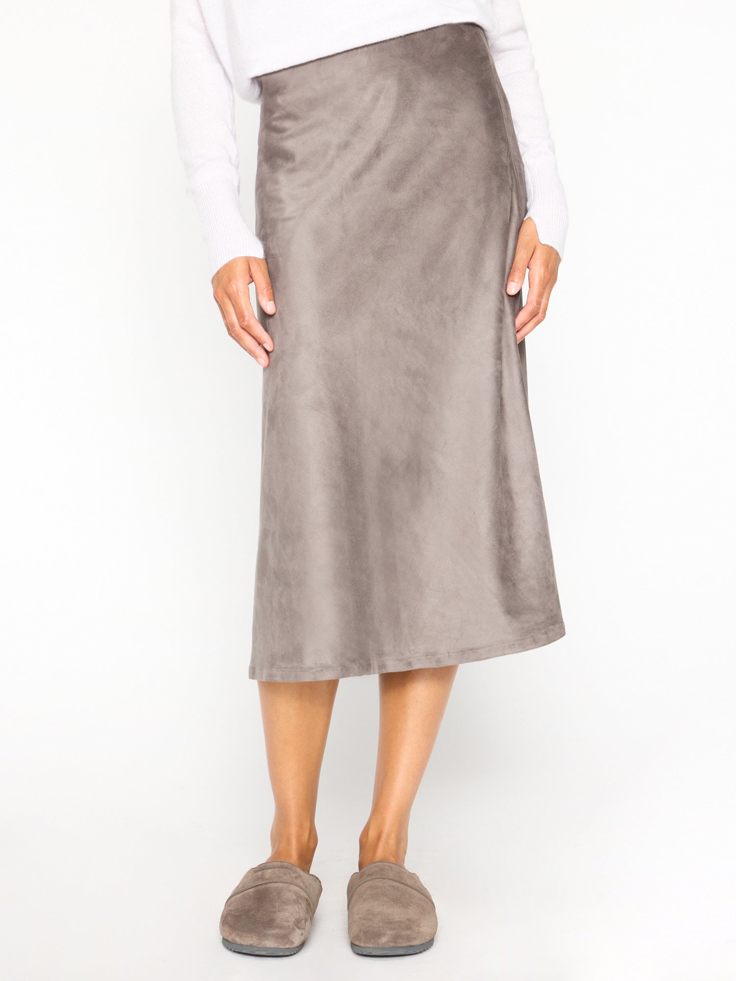 Grey suede best sale skirt