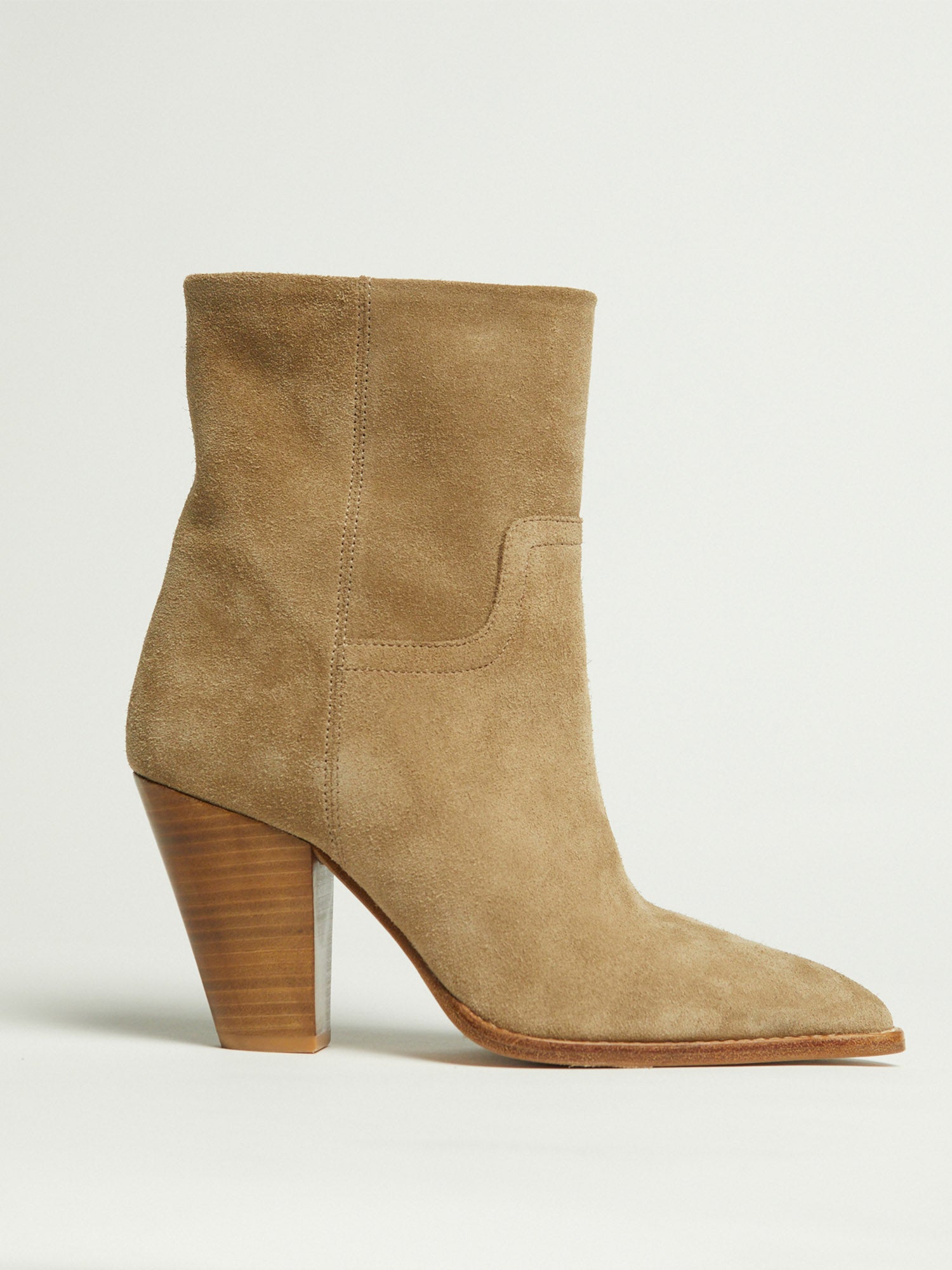 Tan Suede Creeper Ankle Boots