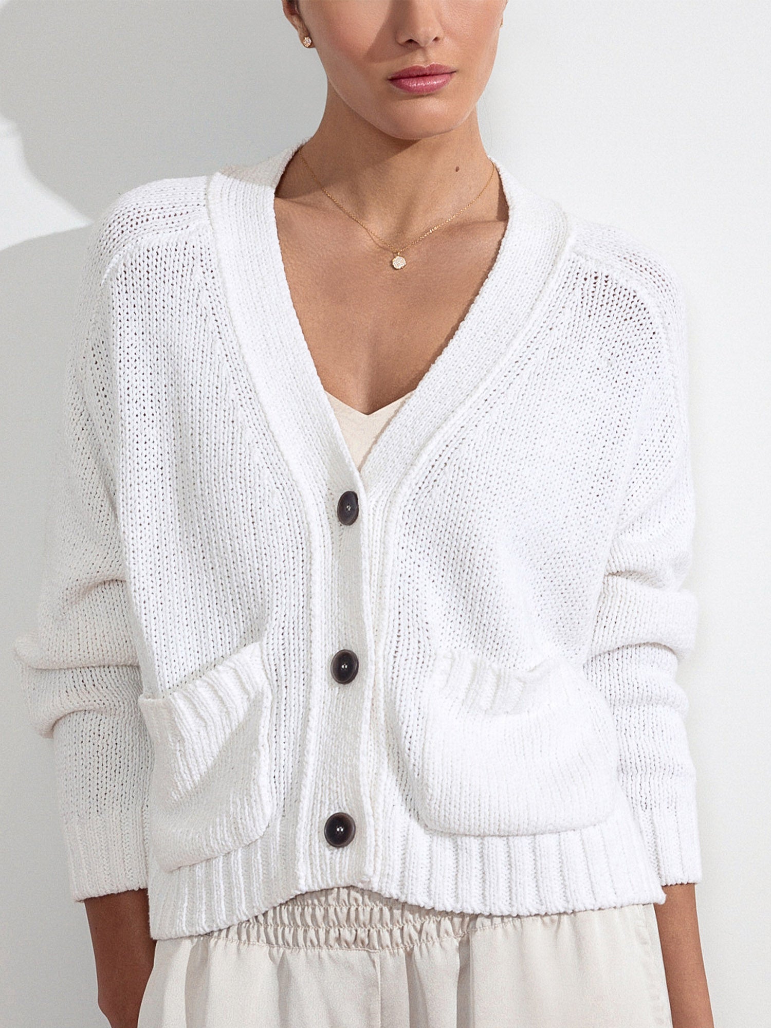 Hollister Tie Front Cardigan in White