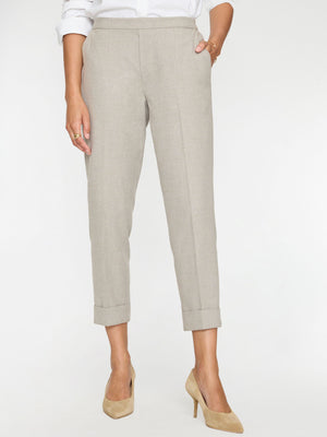 Westport light grey cuffed crop pant front view