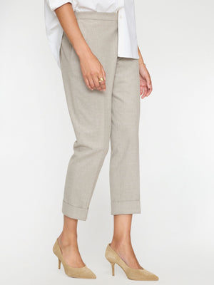 Westport light grey cuffed crop pant side view