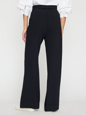 Duke wide leg black pant back view