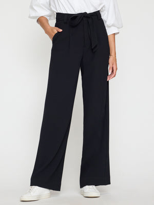 Duke wide leg black pant front view