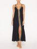 Ciana front slit midi black dress front view 2