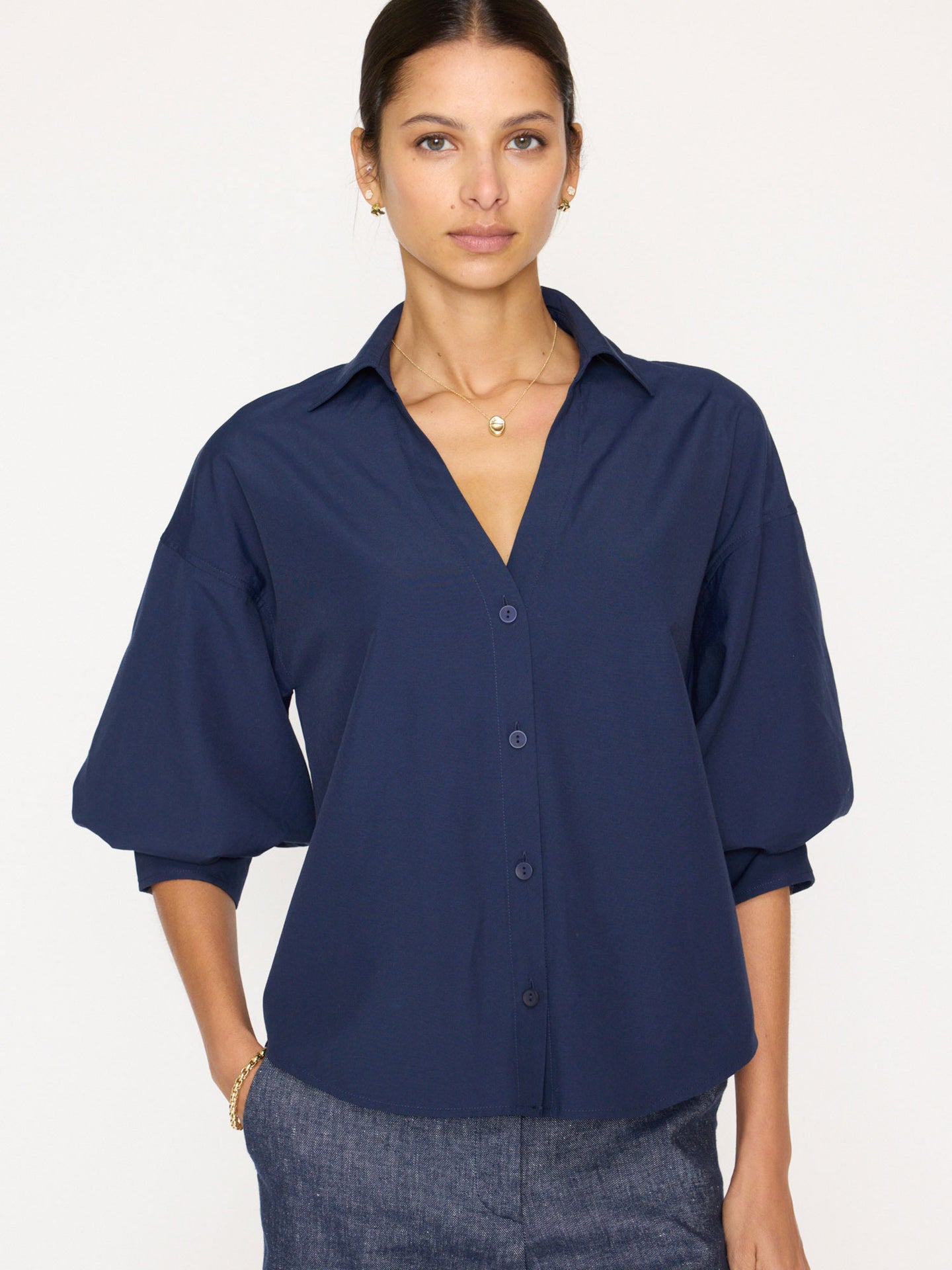 Women's Kate Shirt in Navy | Brochu Walker