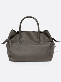 Everyday tan leather tote bag front view