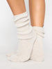 Cashmere ivory ribbed socks side view