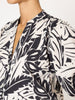 Asteria black and white printed blouse close up