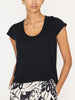 Lane black scoop neckline t-shirt front view 2