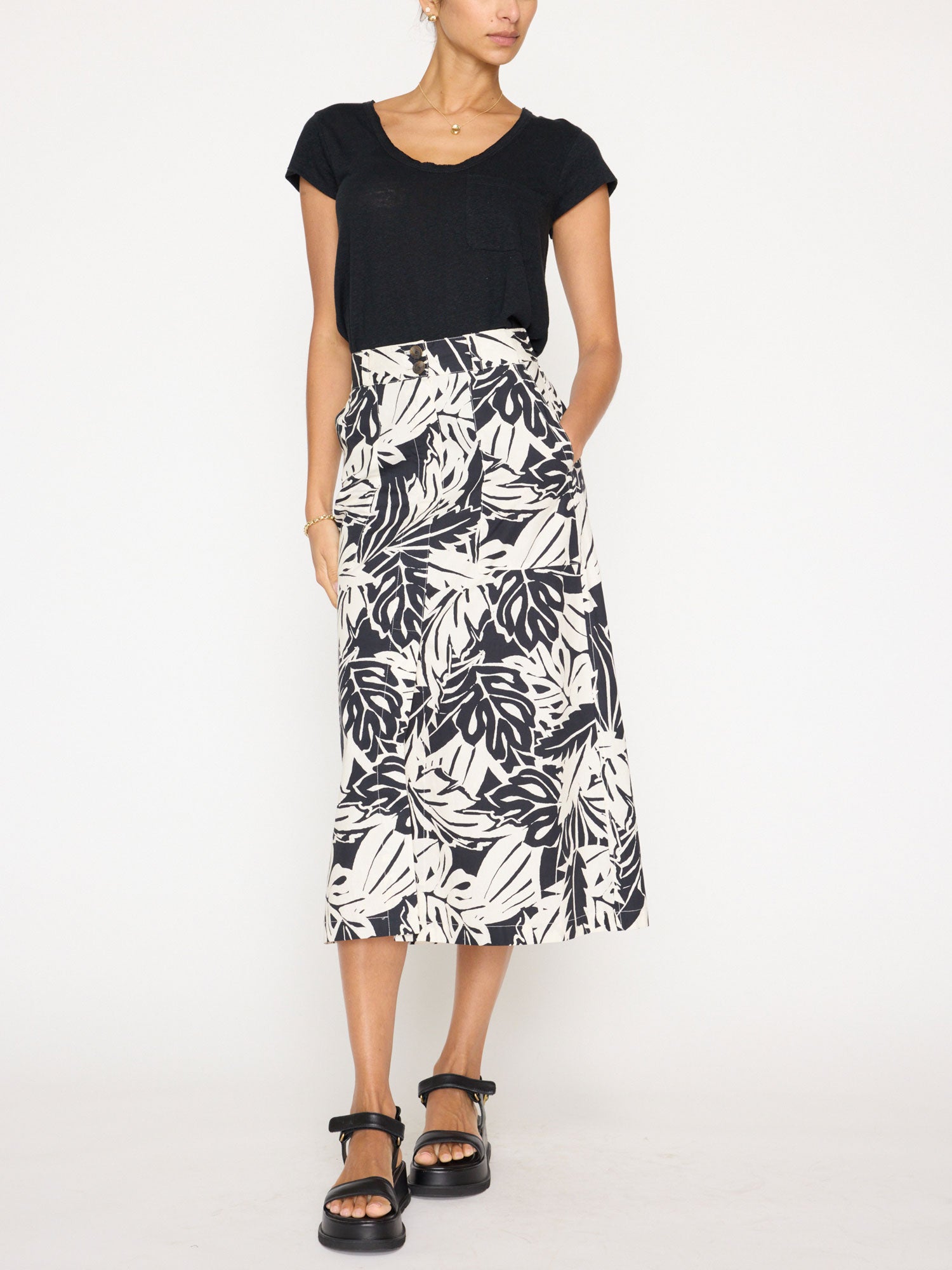 Women's Mica Printed Skirt in Palm Combo | Brochu Walker