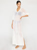 Lanai open stitch V-neck white maxi coverup full view 2