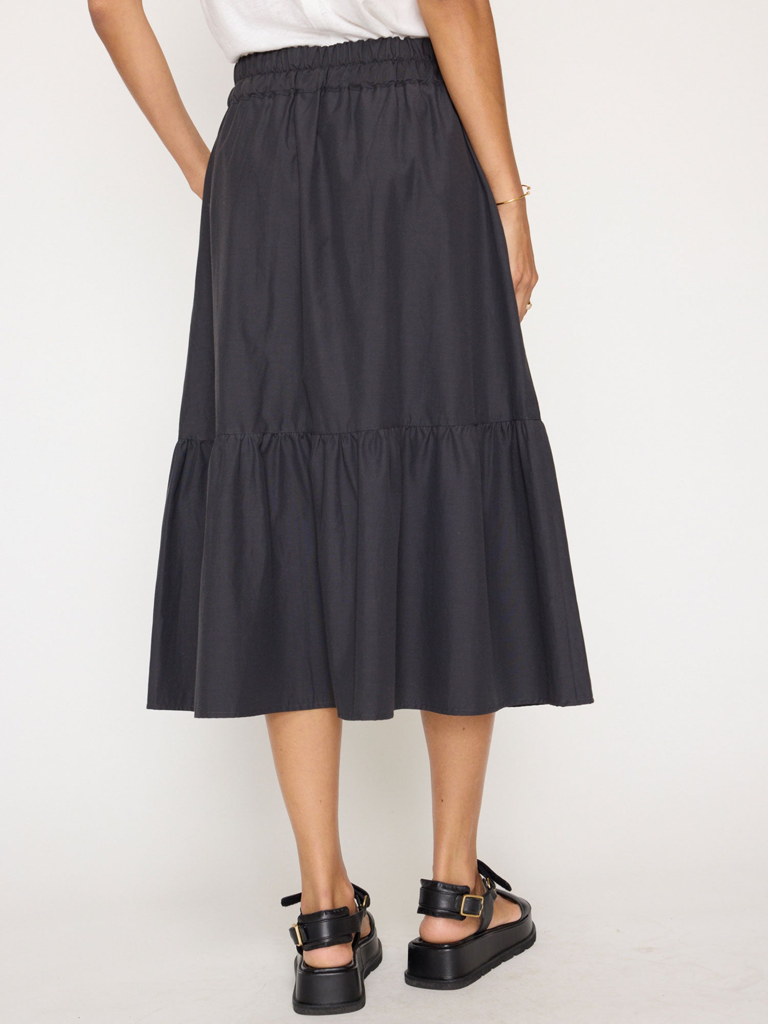 Women's Palms Tiered Skirt in Washed Black | Brochu Walker