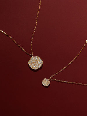 Petite Fleur Pavé Diamond Pendant Necklace