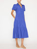 Havana tiered midi blue dress front view 3