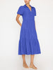 Havana tiered midi blue dress front view 3