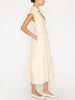 Newport ruffle belted midi dress beige side view