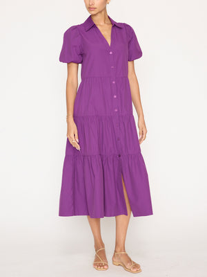 Havana tiered midi purple dress full view