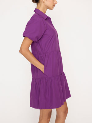 Havana tiered mini purple dress side view