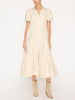 Havana tiered midi beige dress front view 4