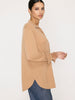 Andre cashmere buttondown camel shacket side view