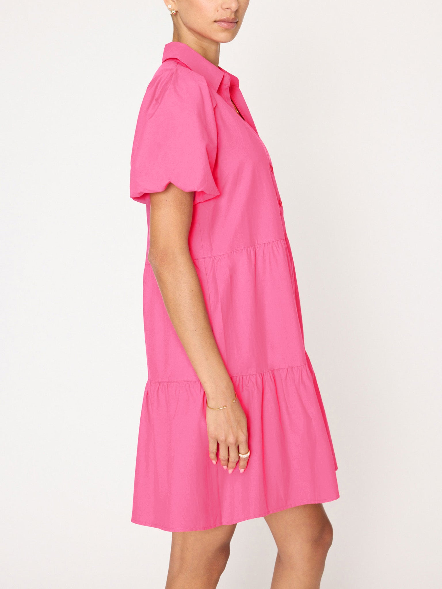 Havana hot pink mini dress side view