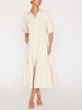 Antigua tiered midi dress beige full view 2