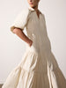 Antigua tiered midi dress beige side view