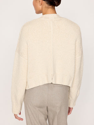 Asher ivory Cardigan Sweater back view