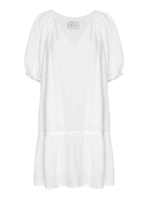 Bree tiered mini white dress flat view