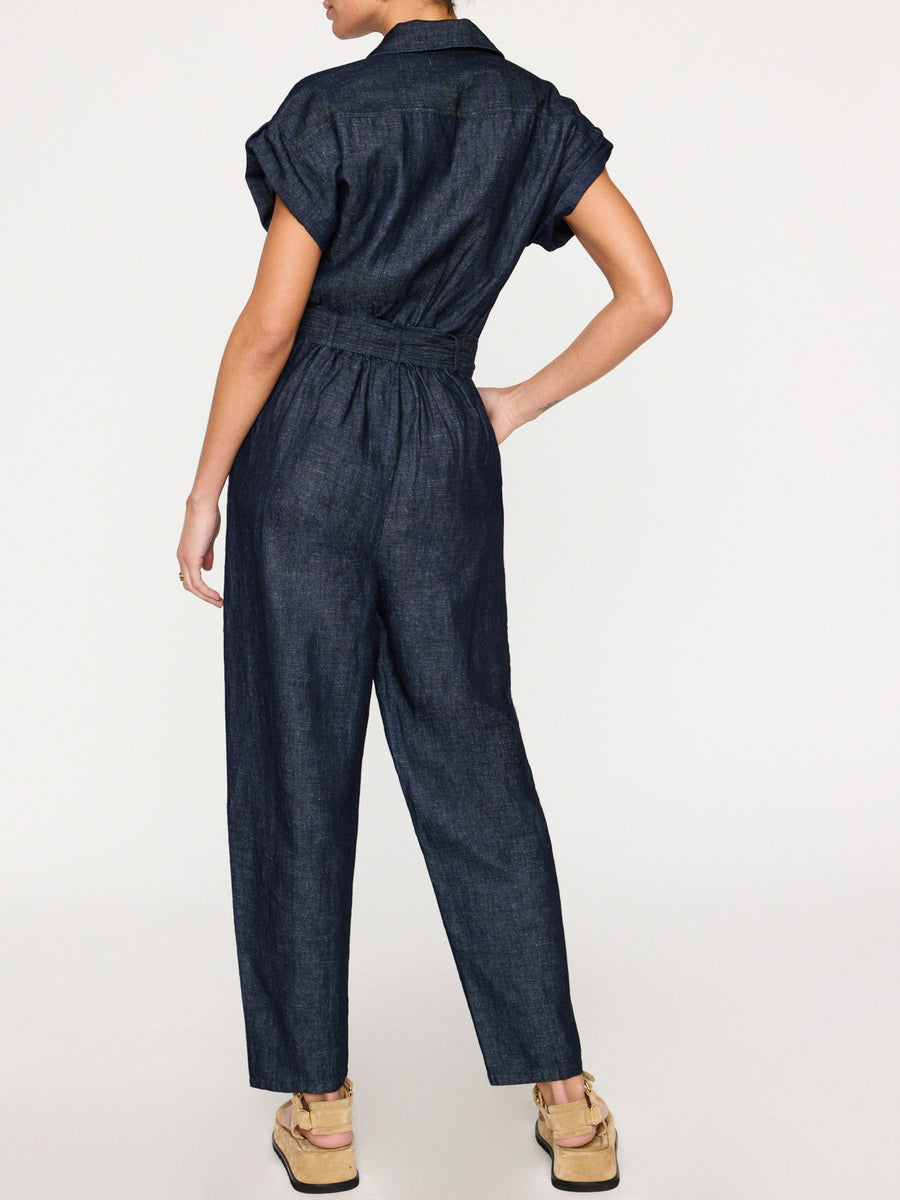 Ready To Go Denim Jumpsuit in Indigo