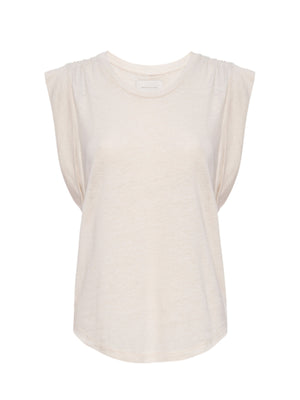 Reins beige crewneck muscle t-shirt flat view