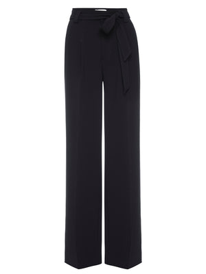 Duke wide leg black pant flat view