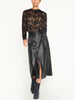 Donne black lace long sleeve top full view