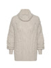 Elden cable knit beige turtleneck sweater flat view