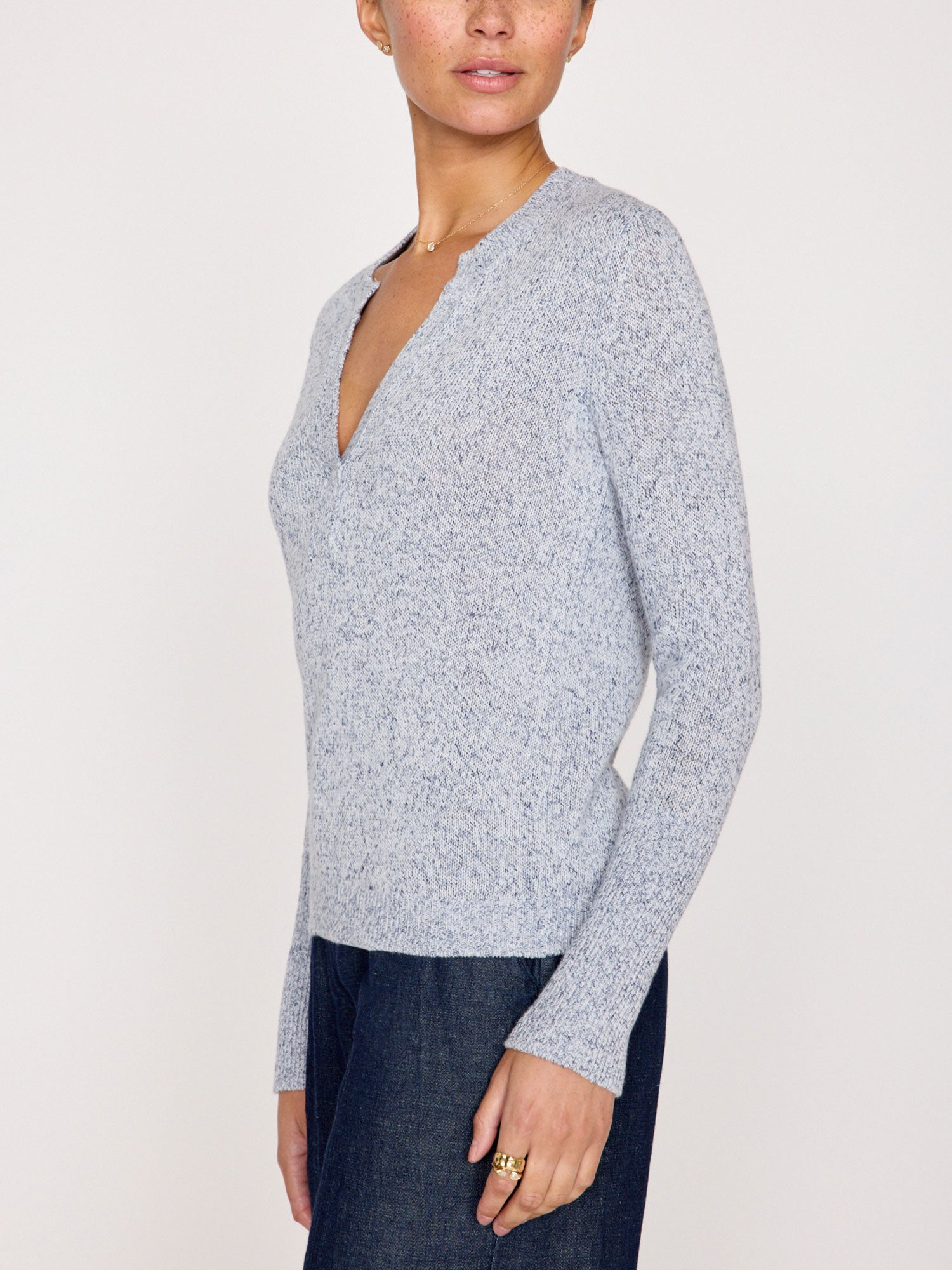 Henley under v neck sweater best sale