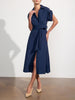 Fia navy maxi shirtdress front view