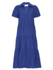 Havana tiered midi blue dress flat view