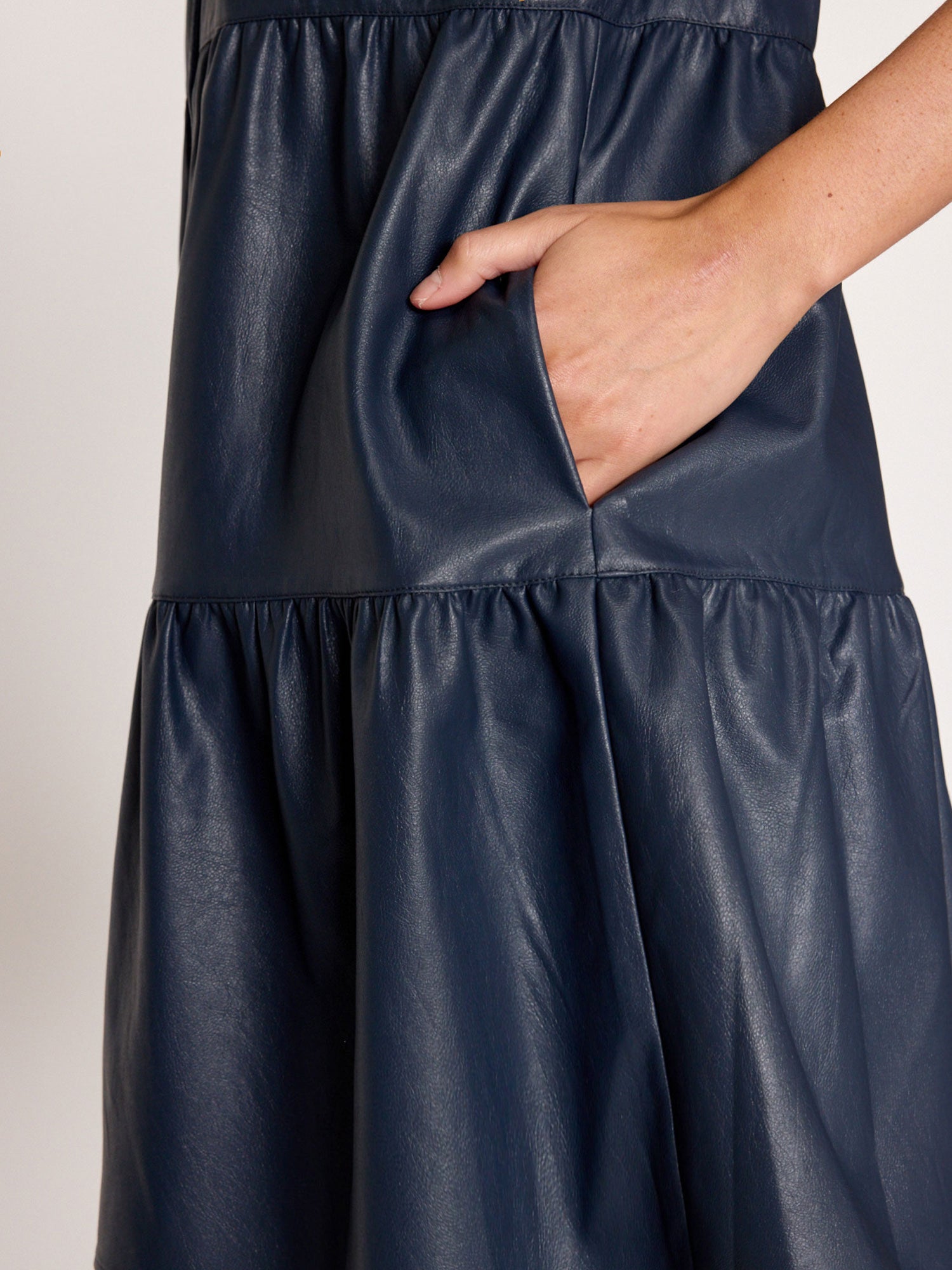 Navy blue vegan skirt sale