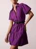 Havana tiered mini purple dress front view