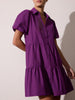 Havana tiered mini purple dress front view 2