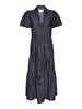 Havana tiered midi dress indigo flat view