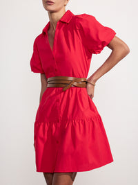 Havana tiered mini dress red front view