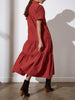 Havana tiered midi dress burnt red back view