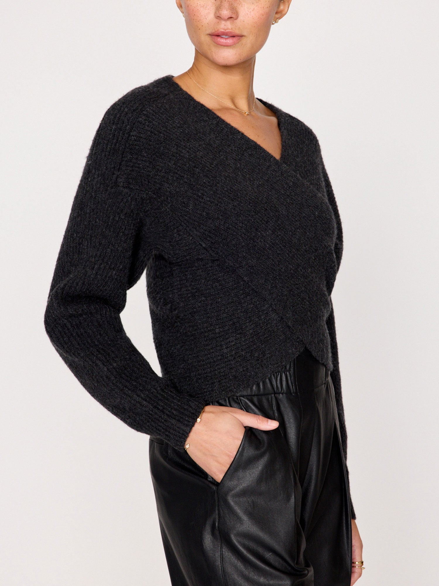 The Hughes Wrap Front Sweater