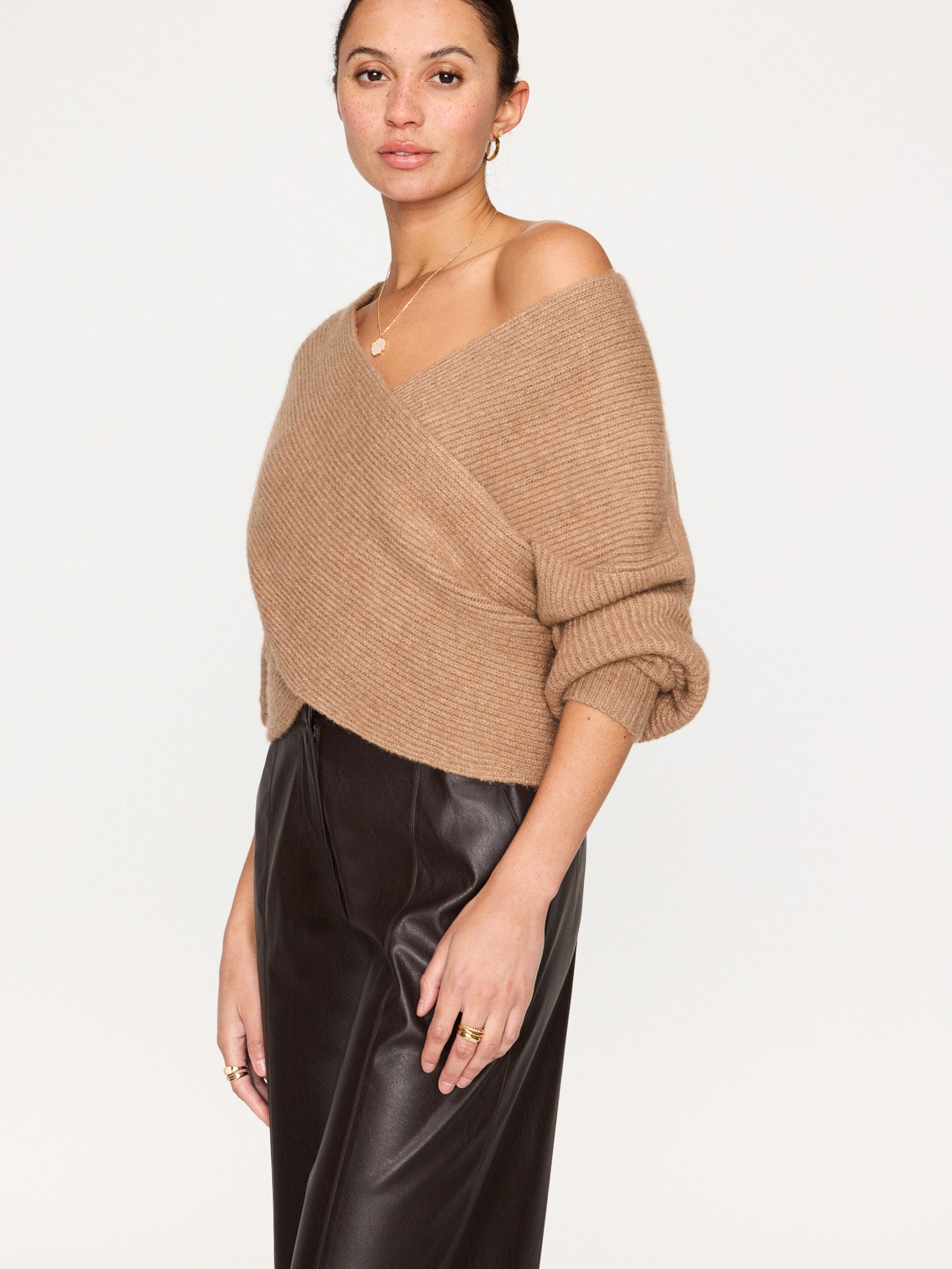 Camel on sale wrap sweater