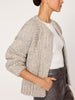 Illia handknit grey cardigan side view