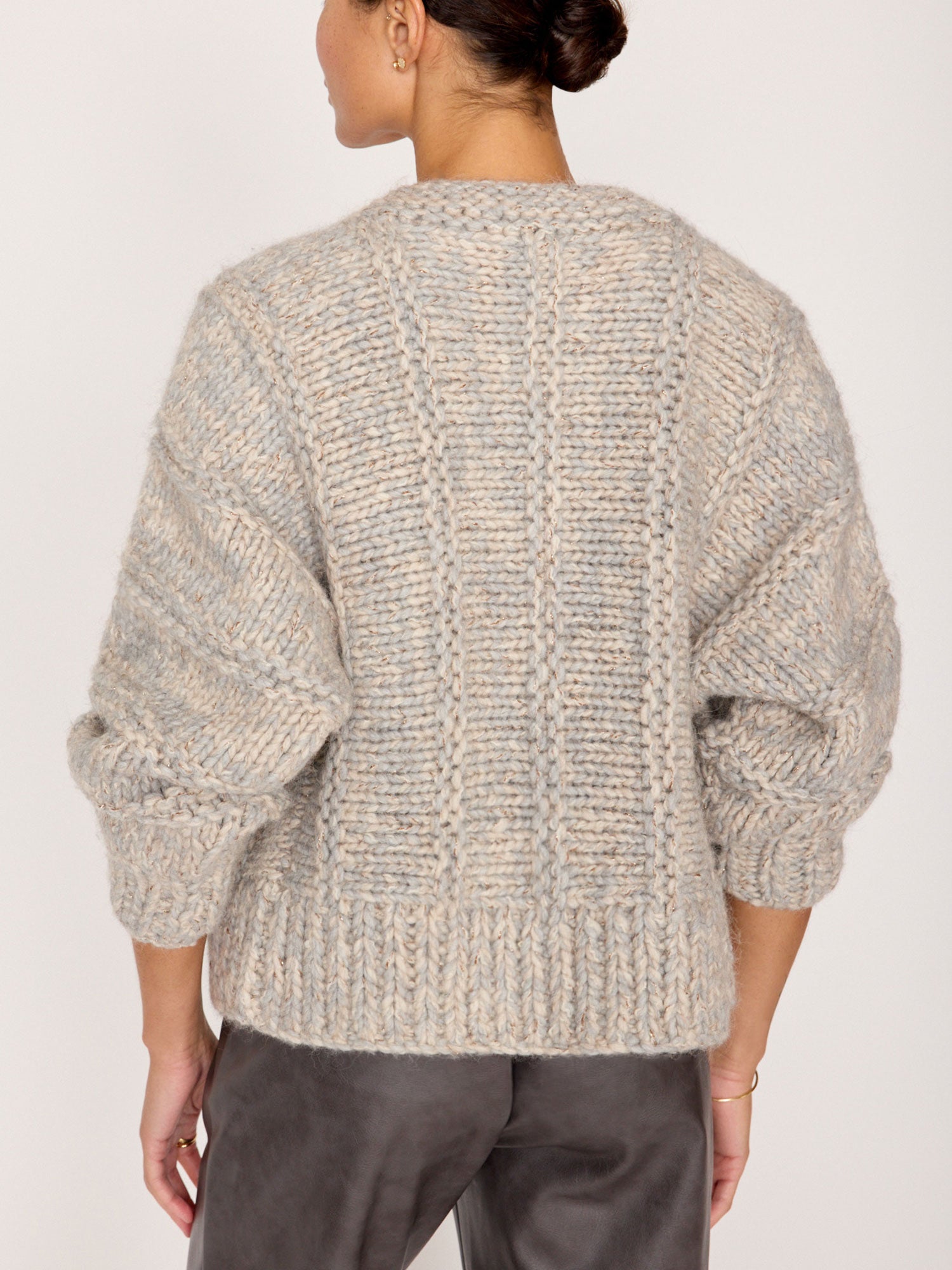 Unique fashion Hand-Knit Wool Cardigan