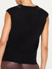 Isla black v neck vest top back view