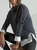 Jolie dark grey layered turtleneck sweater side view